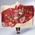 Kangaroo Koala Cockatoo Christmas Australia Hooded Blanket Aussie Xmas Sock Coquette Bow