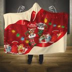 Kangaroo Koala Cockatoo Christmas Australia Hooded Blanket Aussie Xmas Sock Coquette Bow