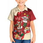 Kangaroo Koala Cockatoo Christmas Australia Kid Hawaiian Shirt Aussie Xmas Sock Coquette Bow