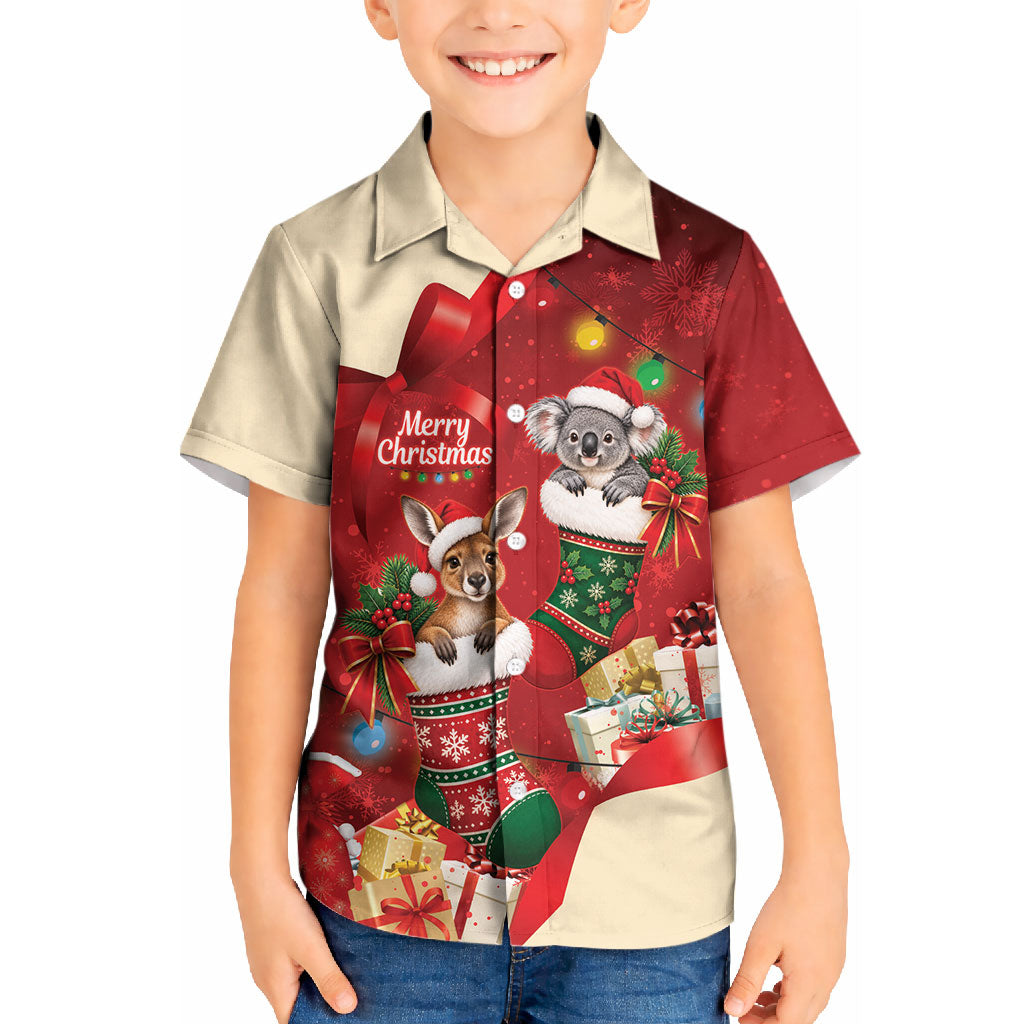 Kangaroo Koala Cockatoo Christmas Australia Kid Hawaiian Shirt Aussie Xmas Sock Coquette Bow