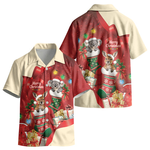 Kangaroo Koala Cockatoo Christmas Australia Kid Hawaiian Shirt Aussie Xmas Sock Coquette Bow