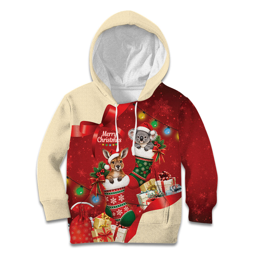 Kangaroo Koala Cockatoo Christmas Australia Kid Hoodie Aussie Xmas Sock Coquette Bow