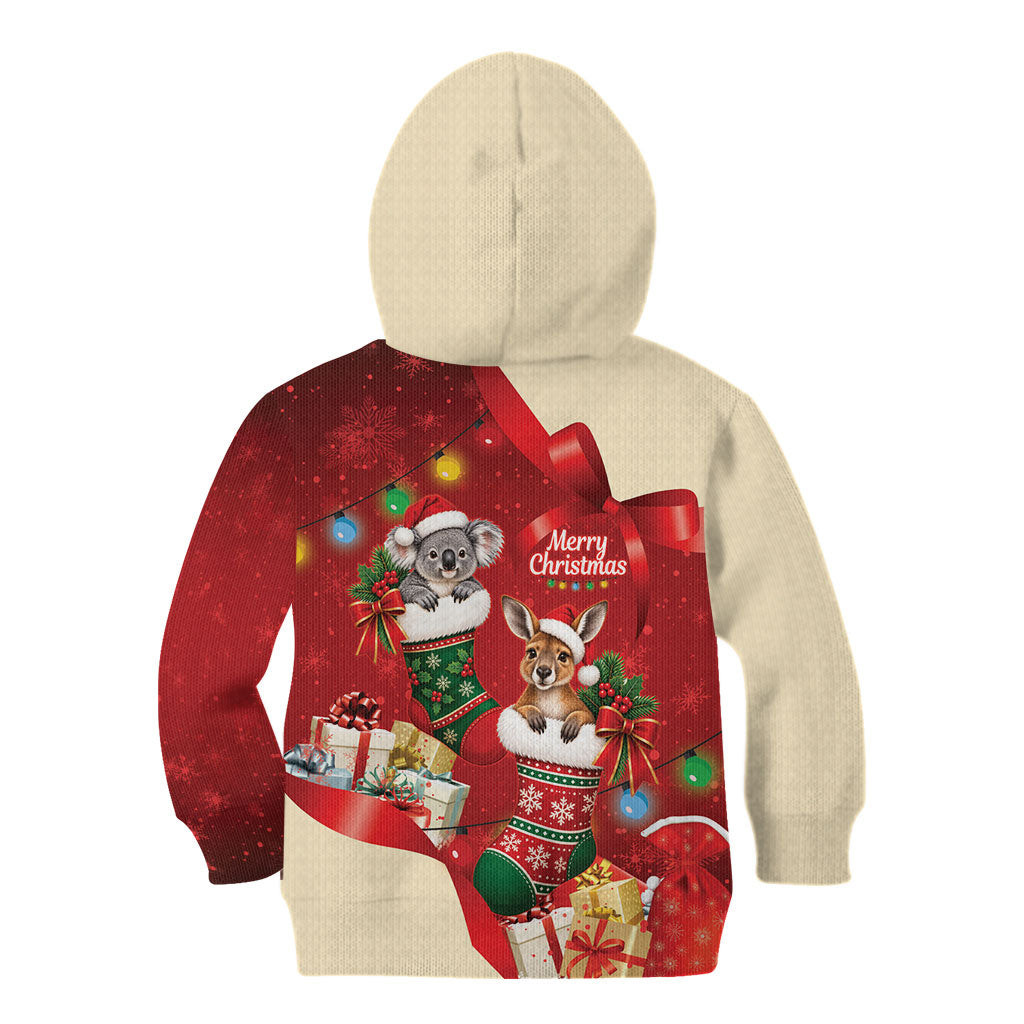 Kangaroo Koala Cockatoo Christmas Australia Kid Hoodie Aussie Xmas Sock Coquette Bow
