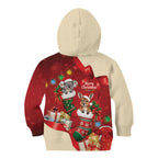 Kangaroo Koala Cockatoo Christmas Australia Kid Hoodie Aussie Xmas Sock Coquette Bow