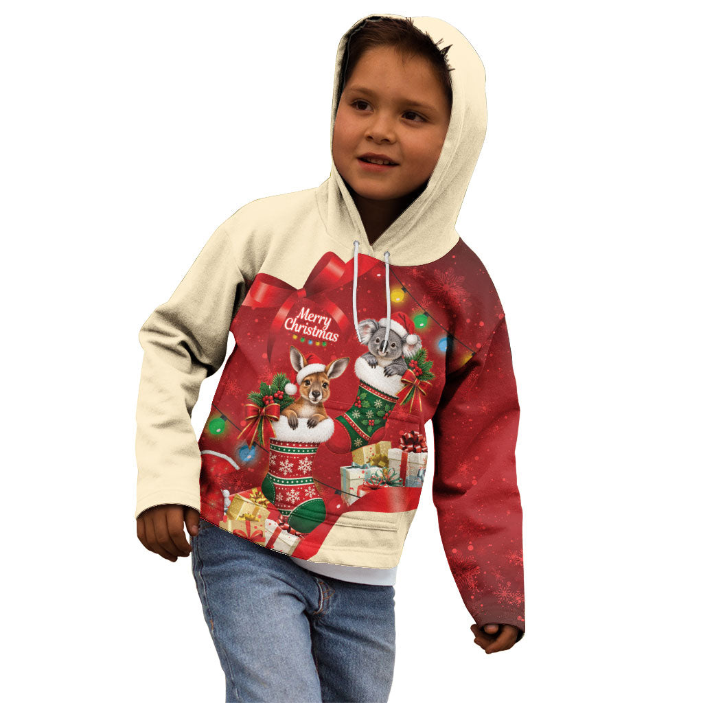 Kangaroo Koala Cockatoo Christmas Australia Kid Hoodie Aussie Xmas Sock Coquette Bow