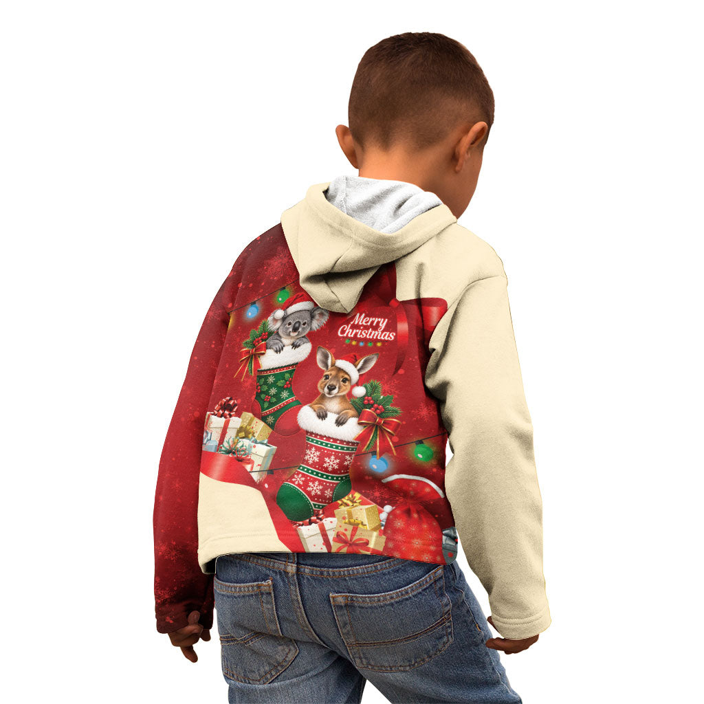 Kangaroo Koala Cockatoo Christmas Australia Kid Hoodie Aussie Xmas Sock Coquette Bow