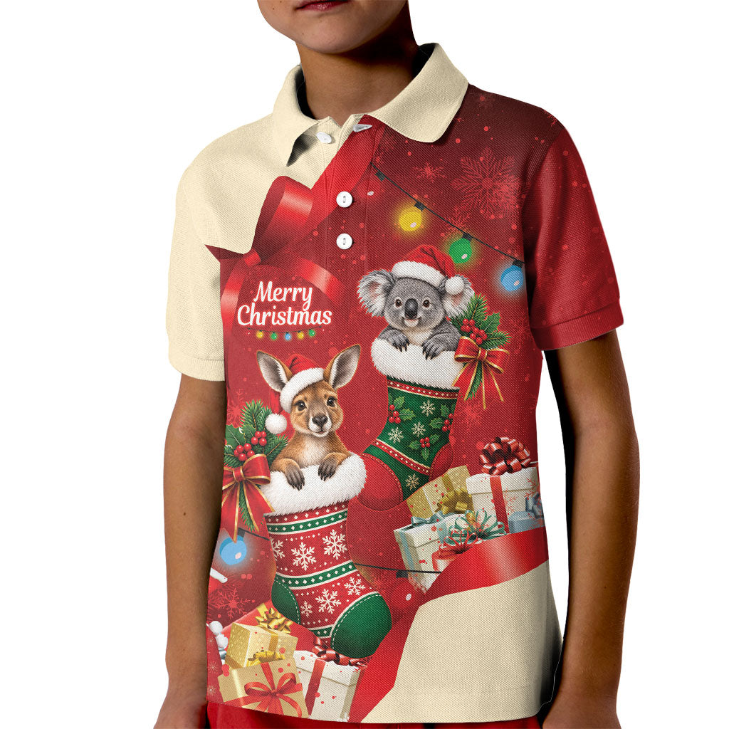 Kangaroo Koala Cockatoo Christmas Australia Kid Polo Shirt Aussie Xmas Sock Coquette Bow