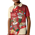 Kangaroo Koala Cockatoo Christmas Australia Kid Polo Shirt Aussie Xmas Sock Coquette Bow
