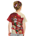 Kangaroo Koala Cockatoo Christmas Australia Kid T Shirt Aussie Xmas Sock Coquette Bow