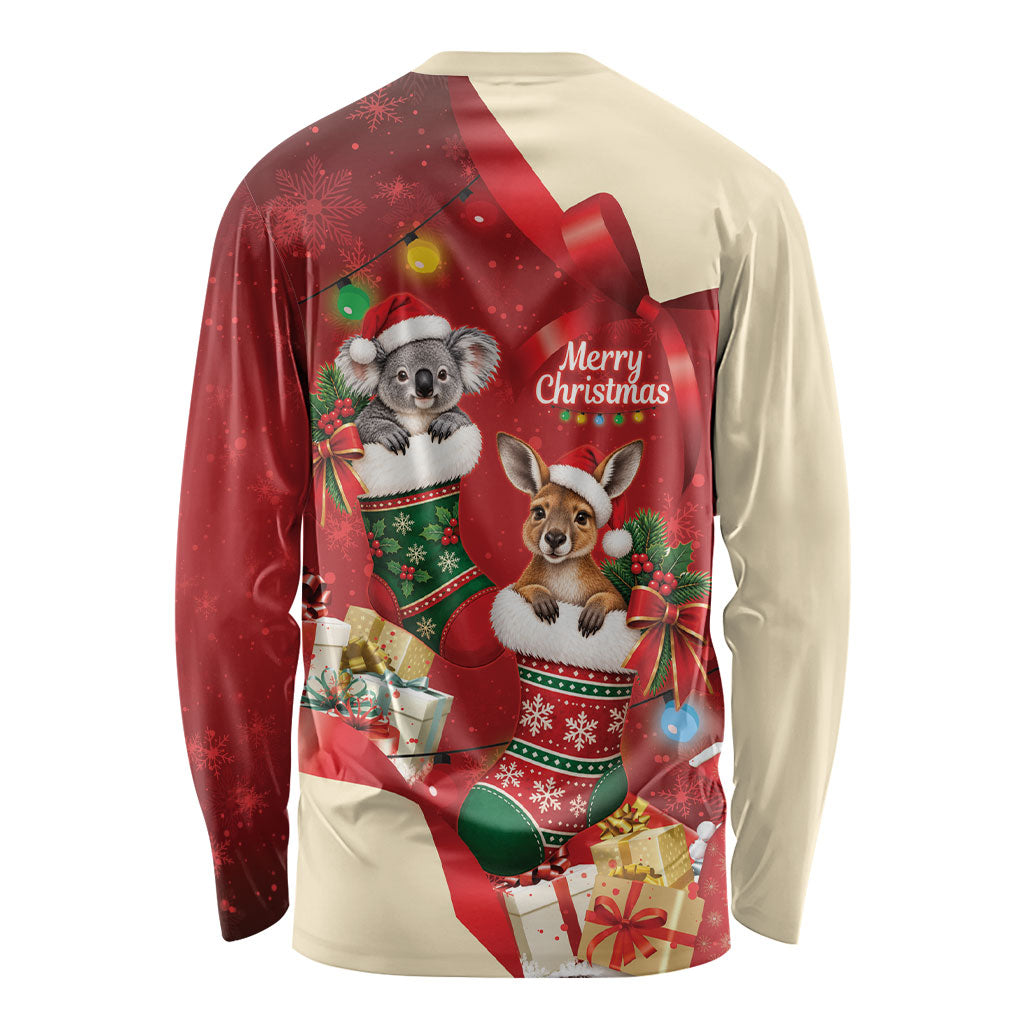 Kangaroo Koala Cockatoo Christmas Australia Long Sleeve Shirt Aussie Xmas Sock Coquette Bow