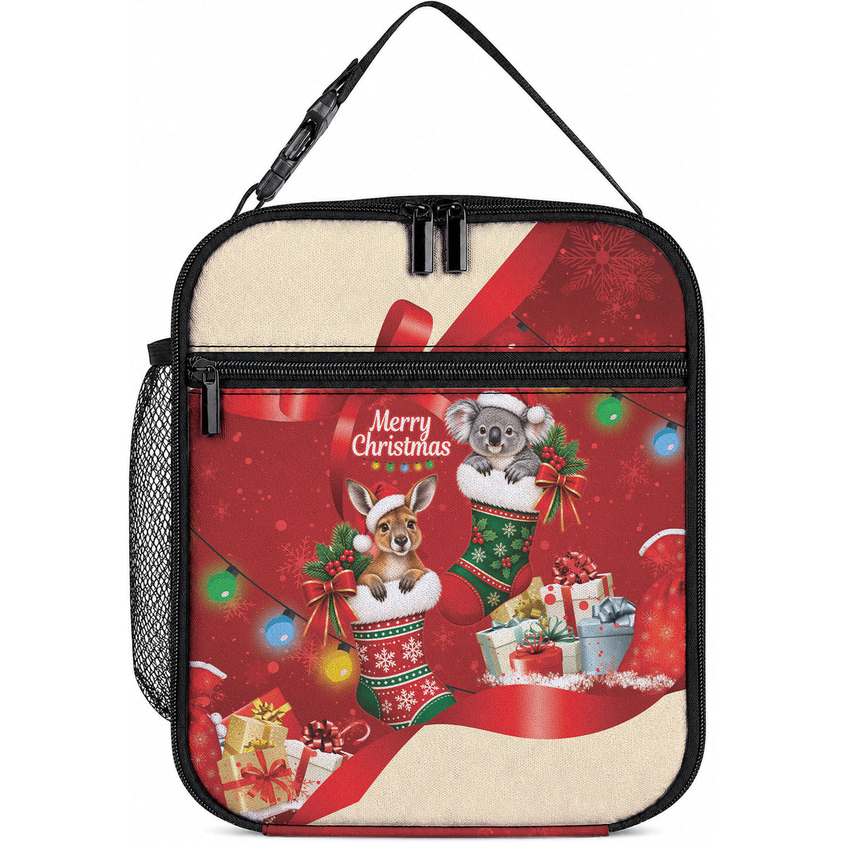 Kangaroo Koala Cockatoo Christmas Australia Lunch Bag Aussie Xmas Sock Coquette Bow