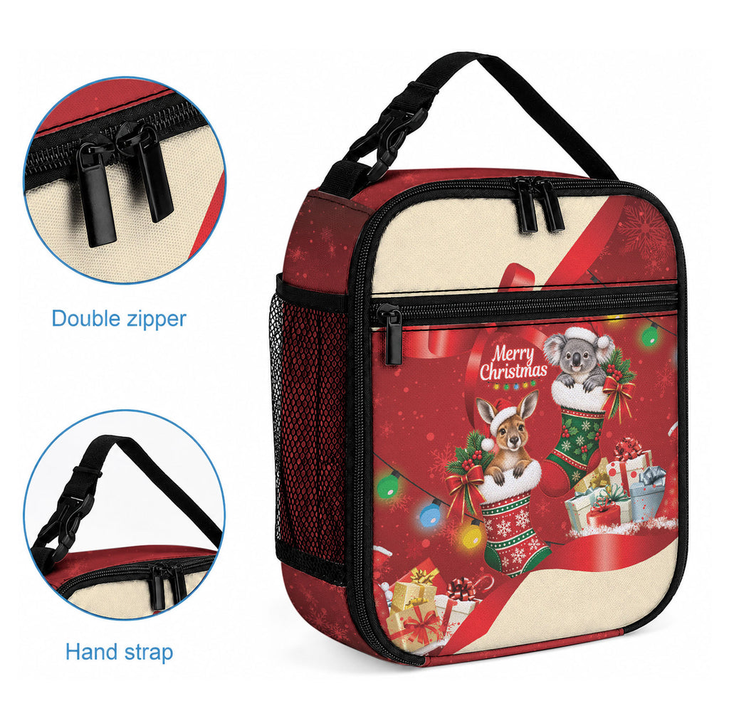 Kangaroo Koala Cockatoo Christmas Australia Lunch Bag Aussie Xmas Sock Coquette Bow