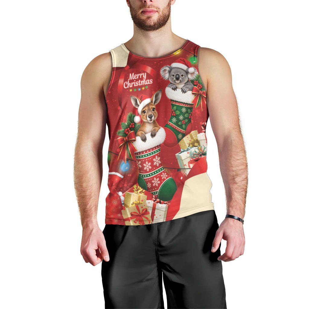Kangaroo Koala Cockatoo Christmas Australia Men Tank Top Aussie Xmas Sock Coquette Bow