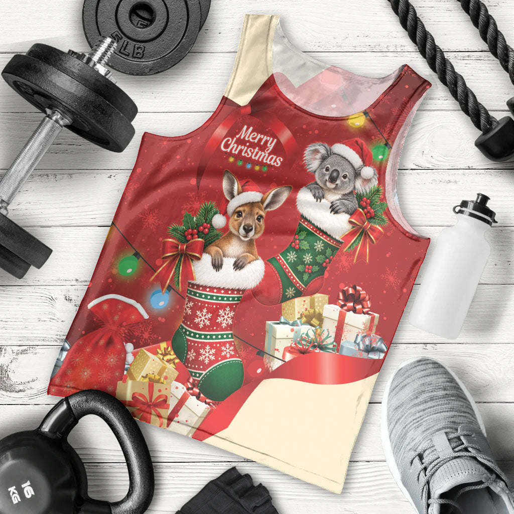 Kangaroo Koala Cockatoo Christmas Australia Men Tank Top Aussie Xmas Sock Coquette Bow