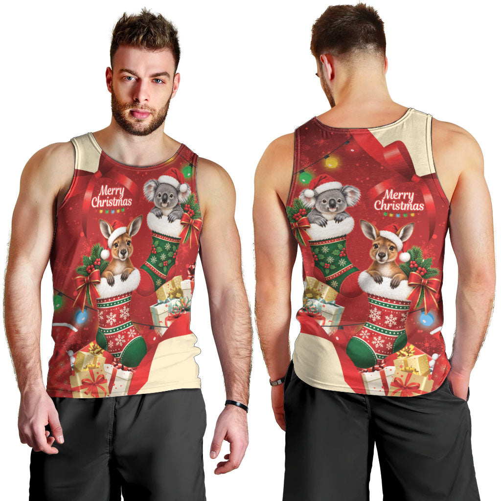 Kangaroo Koala Cockatoo Christmas Australia Men Tank Top Aussie Xmas Sock Coquette Bow