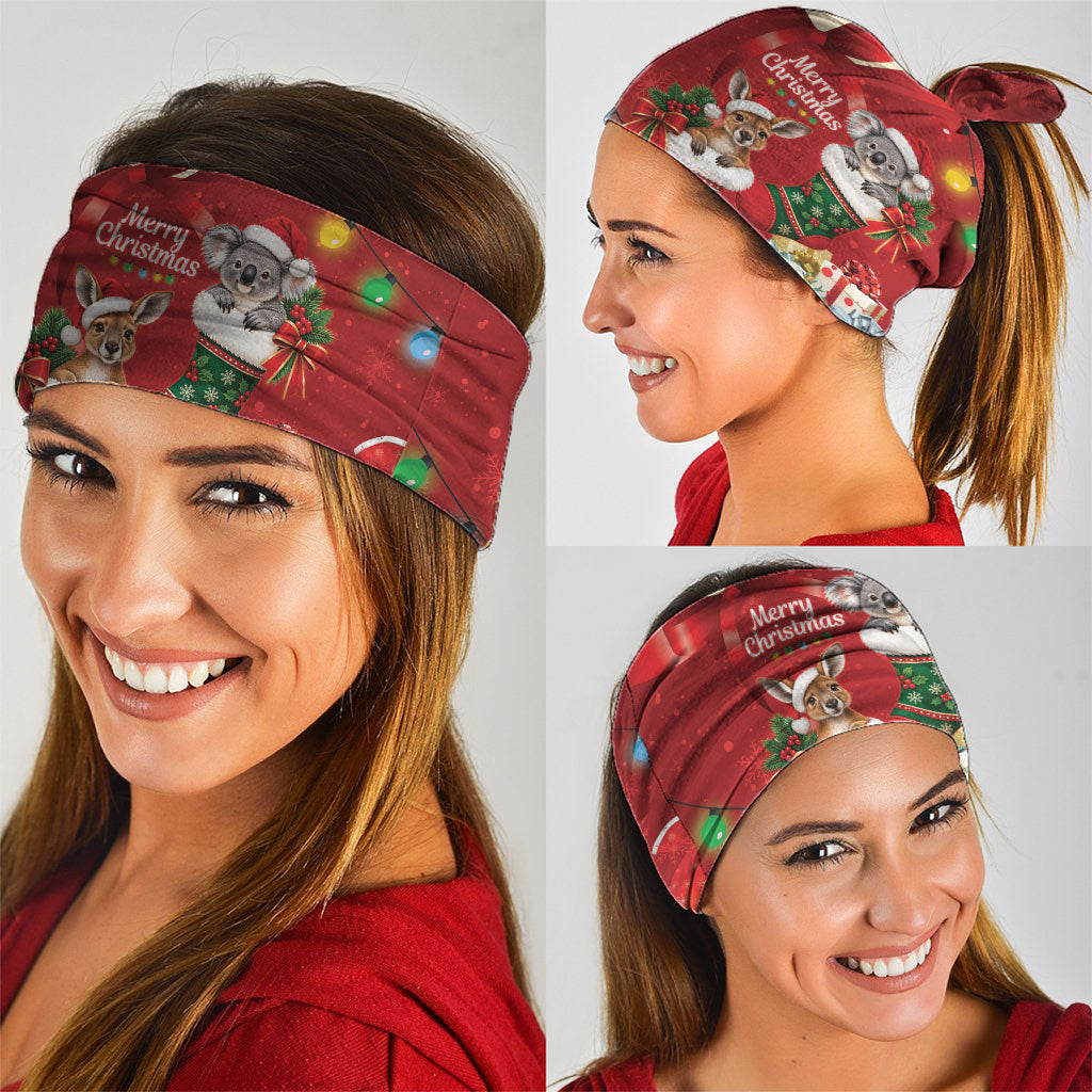 Kangaroo Koala Cockatoo Christmas Australia Neck Gaiter Aussie Xmas Sock Coquette Bow
