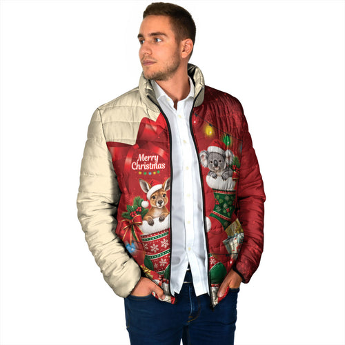 Kangaroo Koala Cockatoo Christmas Australia Padded Jacket Aussie Xmas Sock Coquette Bow