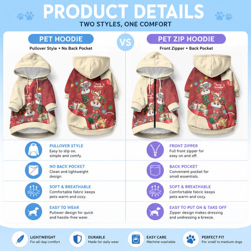 Kangaroo Koala Cockatoo Christmas Australia Pet Hoodie Aussie Xmas Sock Coquette Bow