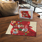Kangaroo Koala Cockatoo Christmas Australia Puzzle Aussie Xmas Sock Coquette Bow