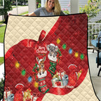 Kangaroo Koala Cockatoo Christmas Australia Quilt Aussie Xmas Sock Coquette Bow