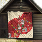 Kangaroo Koala Cockatoo Christmas Australia Quilt Aussie Xmas Sock Coquette Bow