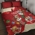 Kangaroo Koala Cockatoo Christmas Australia Quilt Bed Set Aussie Xmas Sock Coquette Bow