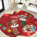 Kangaroo Koala Cockatoo Christmas Australia Round Carpet Aussie Xmas Sock Coquette Bow