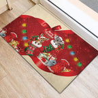 Kangaroo Koala Cockatoo Christmas Australia Rubber Doormat Aussie Xmas Sock Coquette Bow