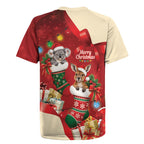 Kangaroo Koala Cockatoo Christmas Australia Rugby Jersey Aussie Xmas Sock Coquette Bow