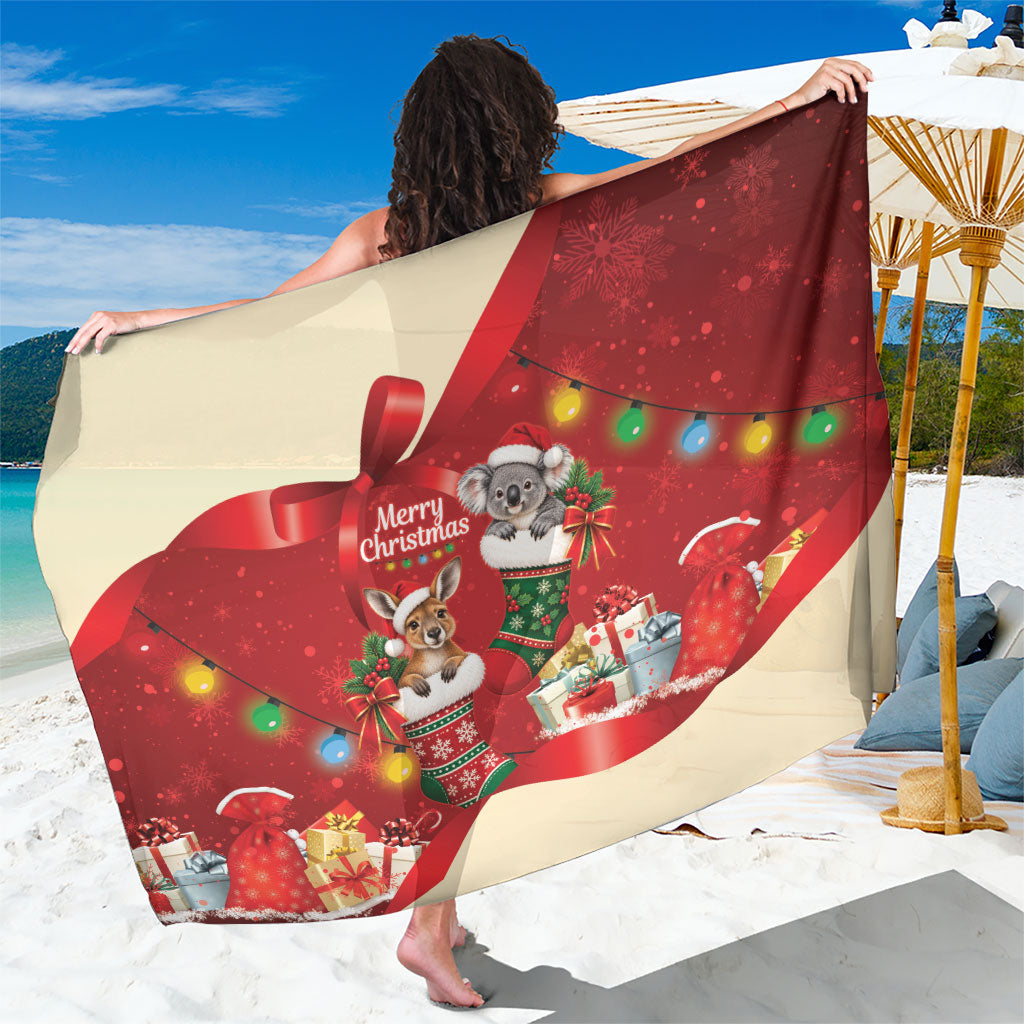 Kangaroo Koala Cockatoo Christmas Australia Sarong Aussie Xmas Sock Coquette Bow