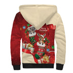 Kangaroo Koala Cockatoo Christmas Australia Sherpa Hoodie Aussie Xmas Sock Coquette Bow