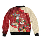 Kangaroo Koala Cockatoo Christmas Australia Sleeve Zip Bomber Jacket Aussie Xmas Sock Coquette Bow