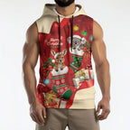 Kangaroo Koala Cockatoo Christmas Australia Sleeveless Hoodie Aussie Xmas Sock Coquette Bow