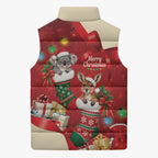 Kangaroo Koala Cockatoo Christmas Australia Sleeveless Puffer Jacket Aussie Xmas Sock Coquette Bow