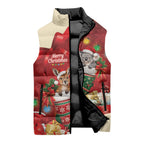 Kangaroo Koala Cockatoo Christmas Australia Sleeveless Puffer Jacket Aussie Xmas Sock Coquette Bow