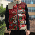 Kangaroo Koala Cockatoo Christmas Australia Sleeveless Puffer Jacket Aussie Xmas Sock Coquette Bow