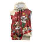Kangaroo Koala Cockatoo Christmas Australia Sleeveless Zip Hoodie Aussie Xmas Sock Coquette Bow