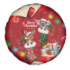 Kangaroo Koala Cockatoo Christmas Australia Spare Tire Cover Aussie Xmas Sock Coquette Bow