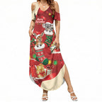 Kangaroo Koala Cockatoo Christmas Australia Summer Maxi Dress Aussie Xmas Sock Coquette Bow