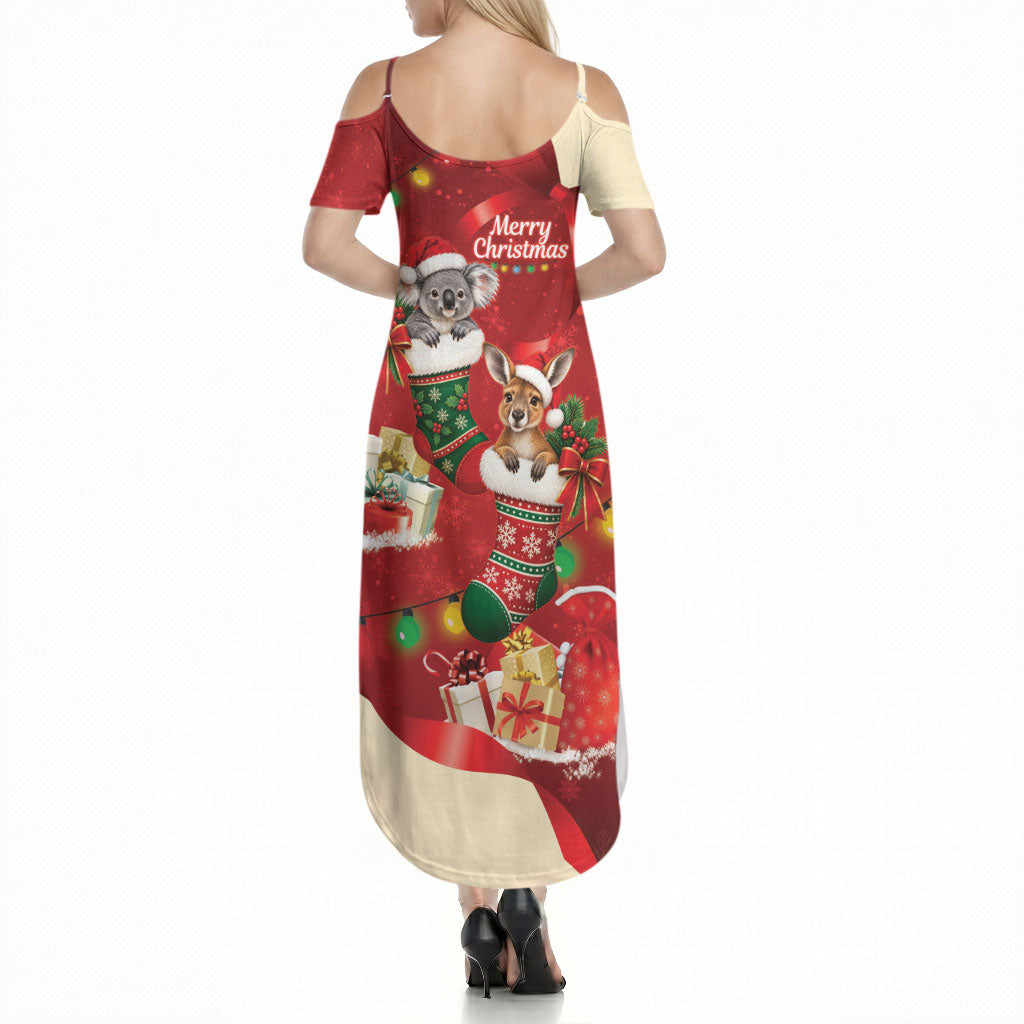 Kangaroo Koala Cockatoo Christmas Australia Summer Maxi Dress Aussie Xmas Sock Coquette Bow