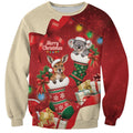 Kangaroo Koala Cockatoo Christmas Australia Sweatshirt Aussie Xmas Sock Coquette Bow