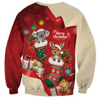 Kangaroo Koala Cockatoo Christmas Australia Sweatshirt Aussie Xmas Sock Coquette Bow