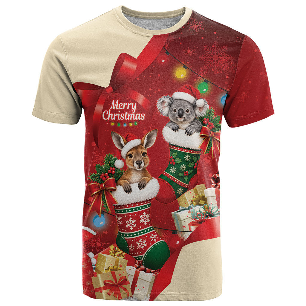 Kangaroo Koala Cockatoo Christmas Australia T Shirt Aussie Xmas Sock Coquette Bow