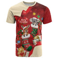Kangaroo Koala Cockatoo Christmas Australia T Shirt Aussie Xmas Sock Coquette Bow