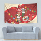 Kangaroo Koala Cockatoo Christmas Australia Tapestry Aussie Xmas Sock Coquette Bow