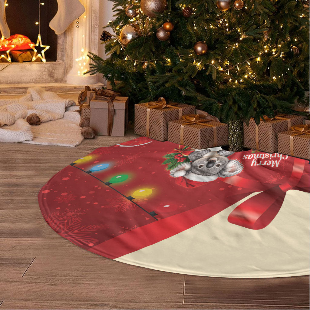 Kangaroo Koala Cockatoo Christmas Australia Tree Skirt Aussie Xmas Sock Coquette Bow