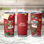 Kangaroo Koala Cockatoo Christmas Australia Tumbler Cup Aussie Xmas Sock Coquette Bow