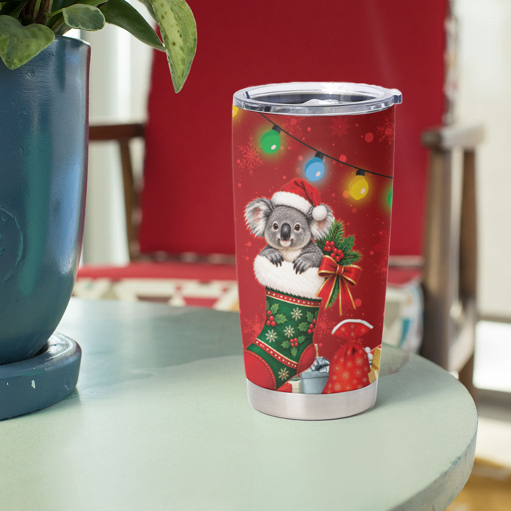 Kangaroo Koala Cockatoo Christmas Australia Tumbler Cup Aussie Xmas Sock Coquette Bow