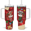 Kangaroo Koala Cockatoo Christmas Australia Tumbler With Handle Aussie Xmas Sock Coquette Bow