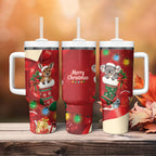 Kangaroo Koala Cockatoo Christmas Australia Tumbler With Handle Aussie Xmas Sock Coquette Bow